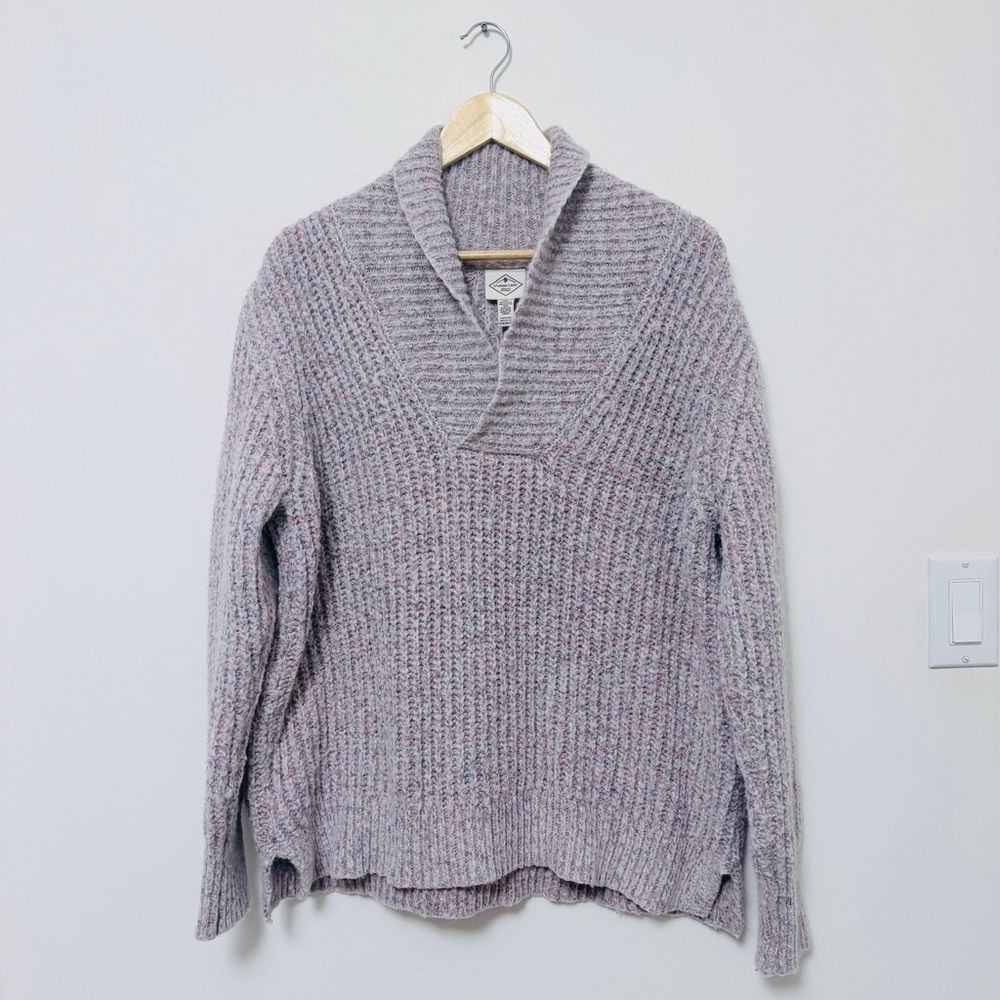 St. John’s Bay Heathered Pink & Bluish Gray Knit Sweater 🌸